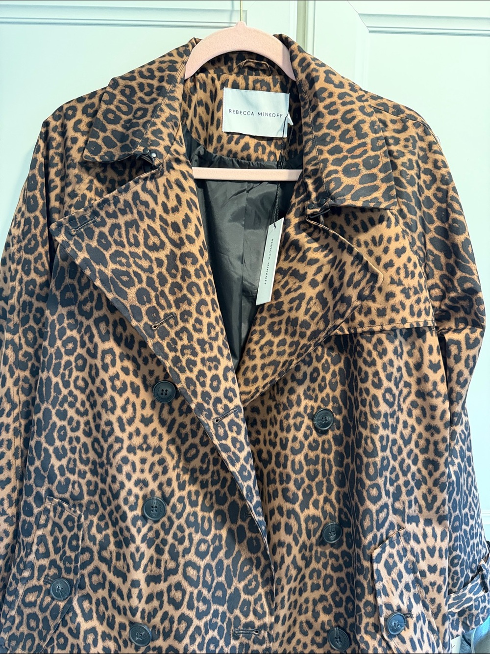 Rebecca Minkoff Leopard Print Trench Coat - Brown and Black